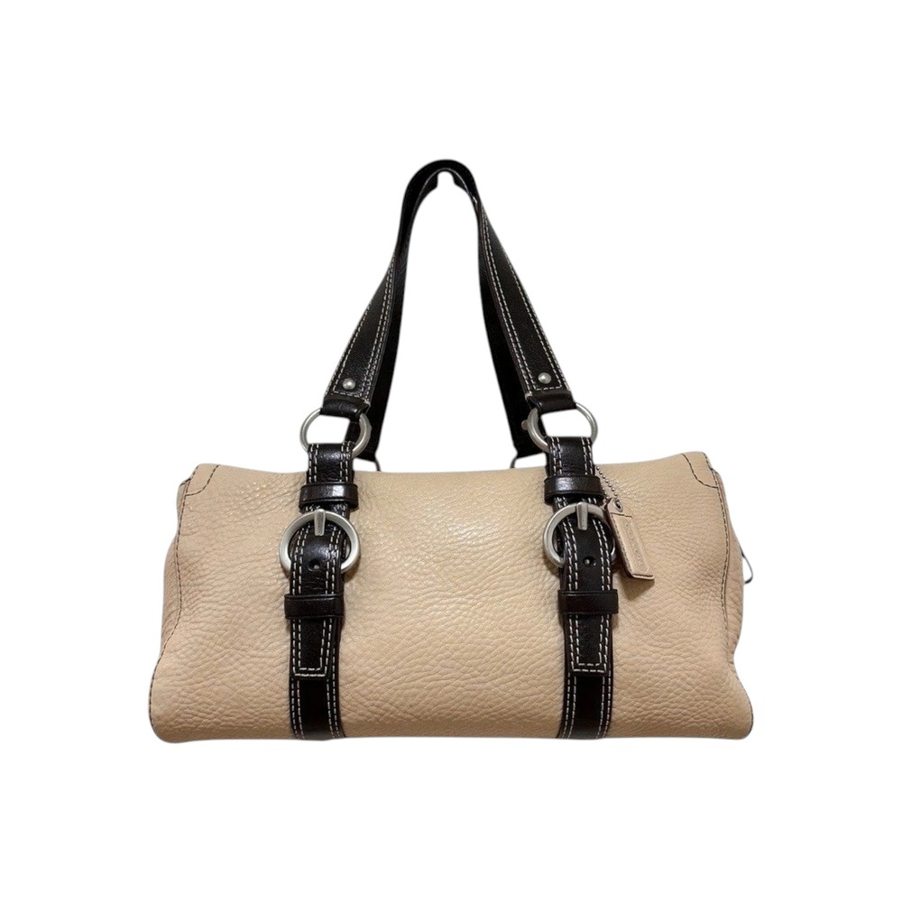 Coach Chelsea Satchel Cream Tan Pebbled Leather‎ Brown F10887